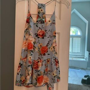 Karlie Floral Blue and Orange Women's Top